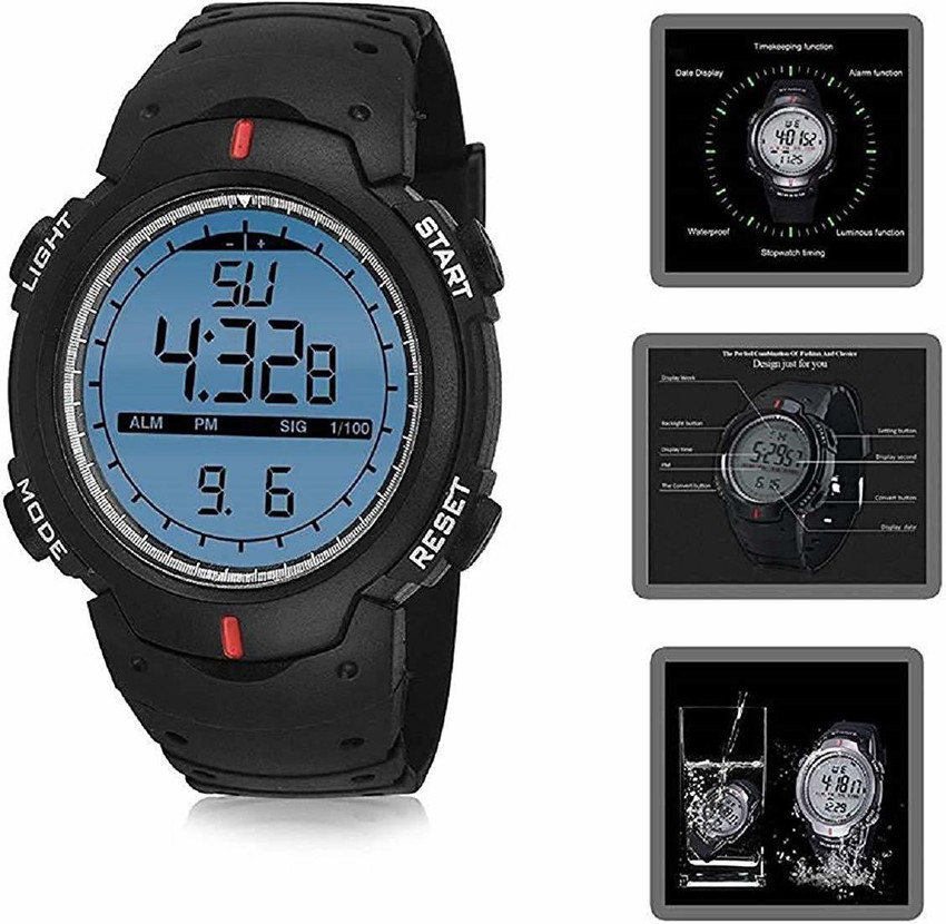 Smc black digital led watch sales