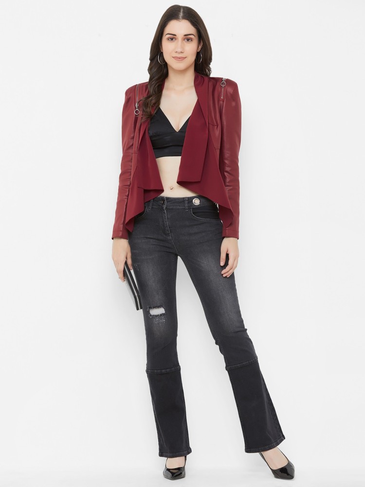 Bebe cropped leather on sale jacket