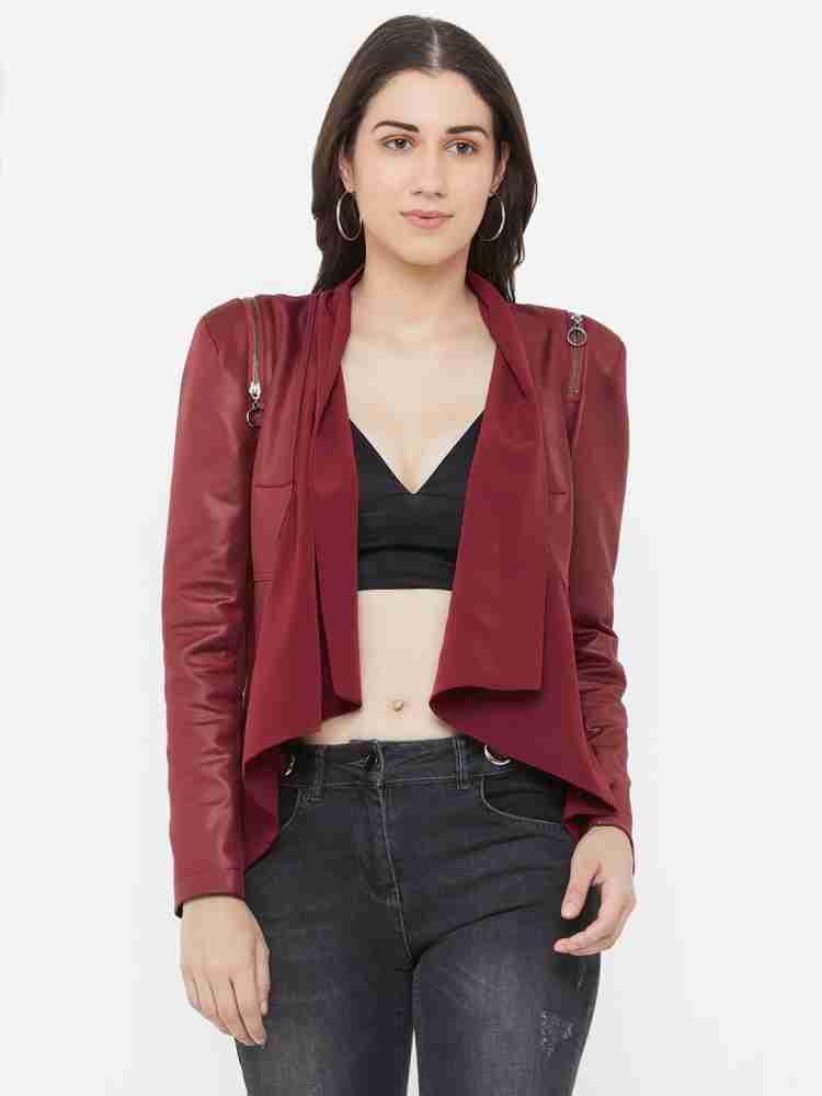 Bebe red leather outlet jacket