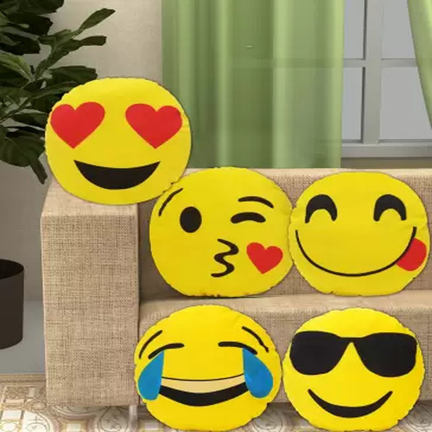 Awesome Look Emoji Pillow Cotton Smiley Cushion Pack of 5 Buy