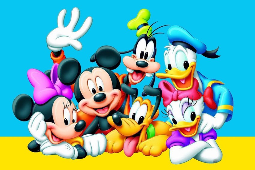 Mickey Mouse Cartoon Painting Poster Waterproof Canvas Print for