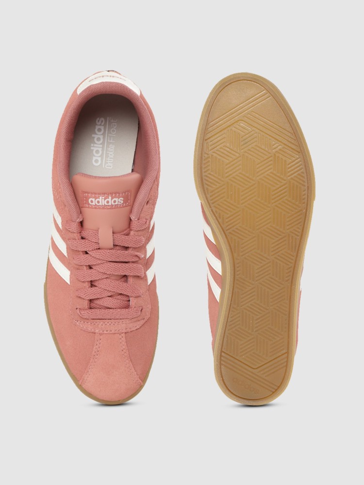 Adidas pink deals courtset trainers