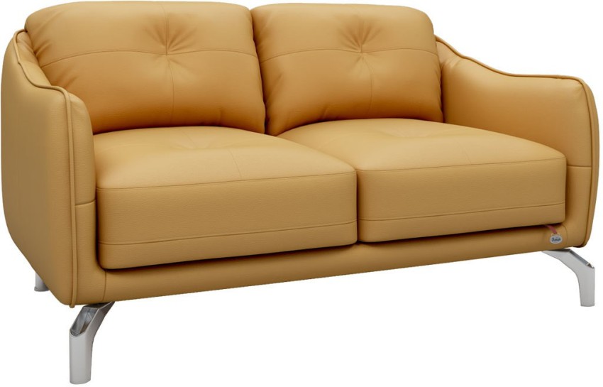 Butter yellow on sale leather sofa