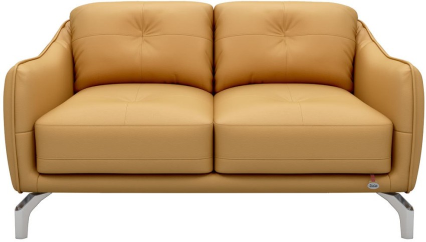 Butter yellow on sale leather sofa