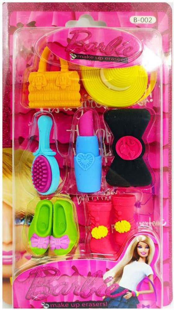 poksi Barbi Doll Makeup Accessoriess Cartoon Eraser Set for Girls Non Toxic Eraser