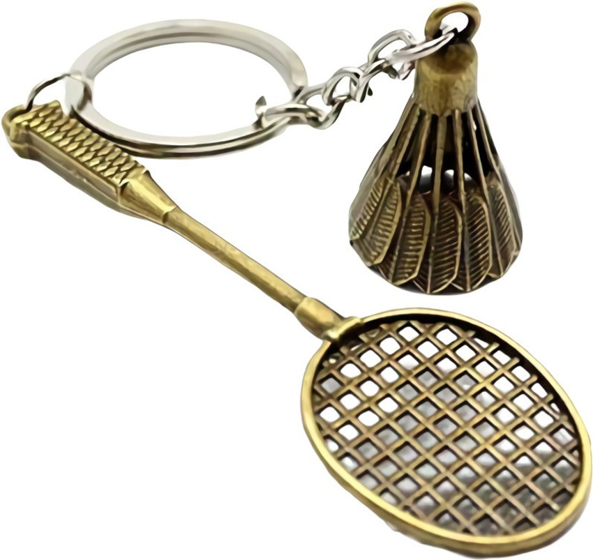 Badminton top racket keychain