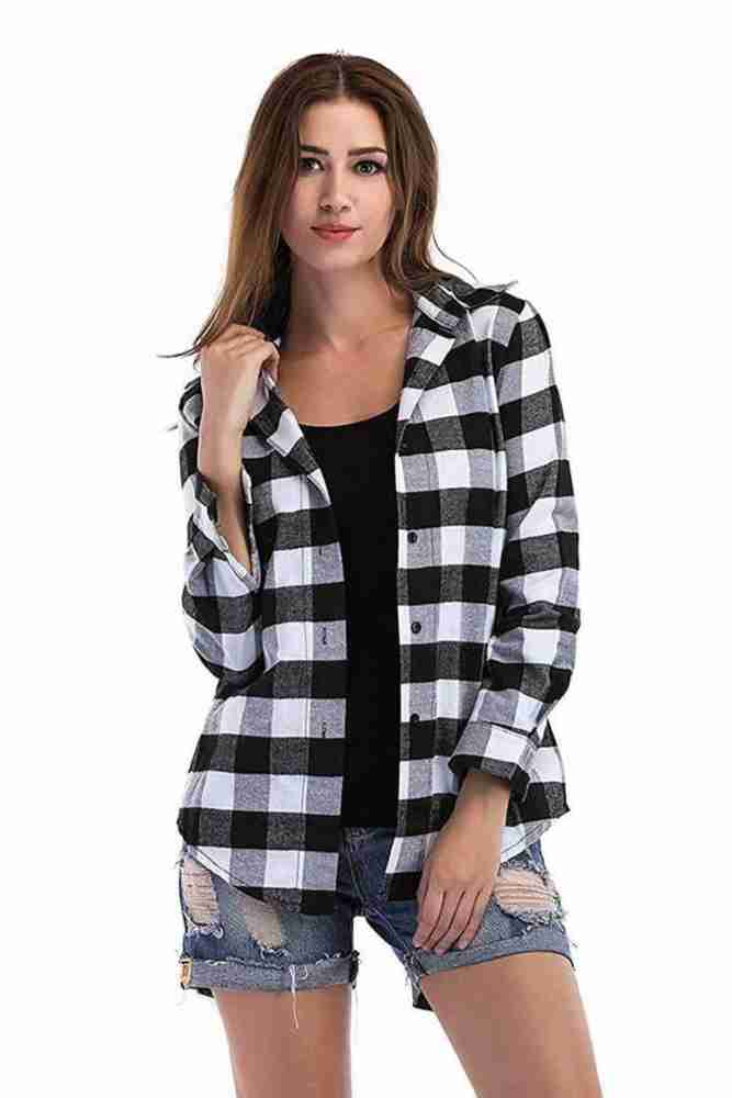 Black and white shirt womens sale