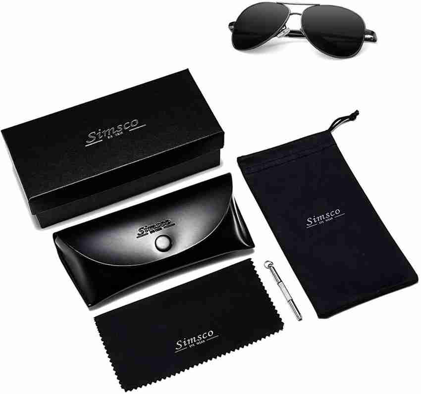 Buy simsco Aviator Sunglasses Black For Men Women Online