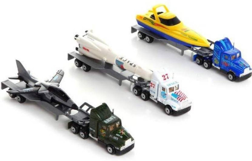 Metal toy tractor trailer trucks clearance
