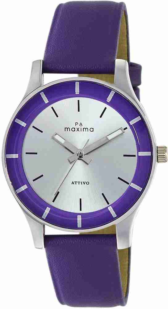 Buy Maxima Analog Purple Dial Silver Strap Watch For Girls, 41 OFF