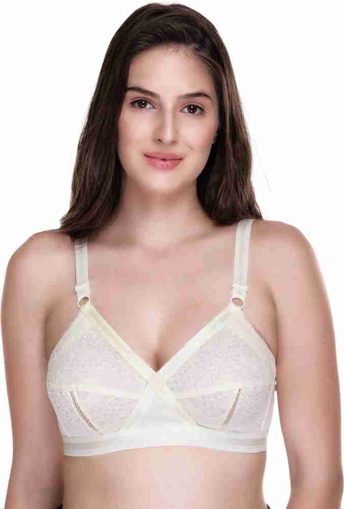Sona Women Ultimate Non Padded Plus Size Everyday White Cotton Bra