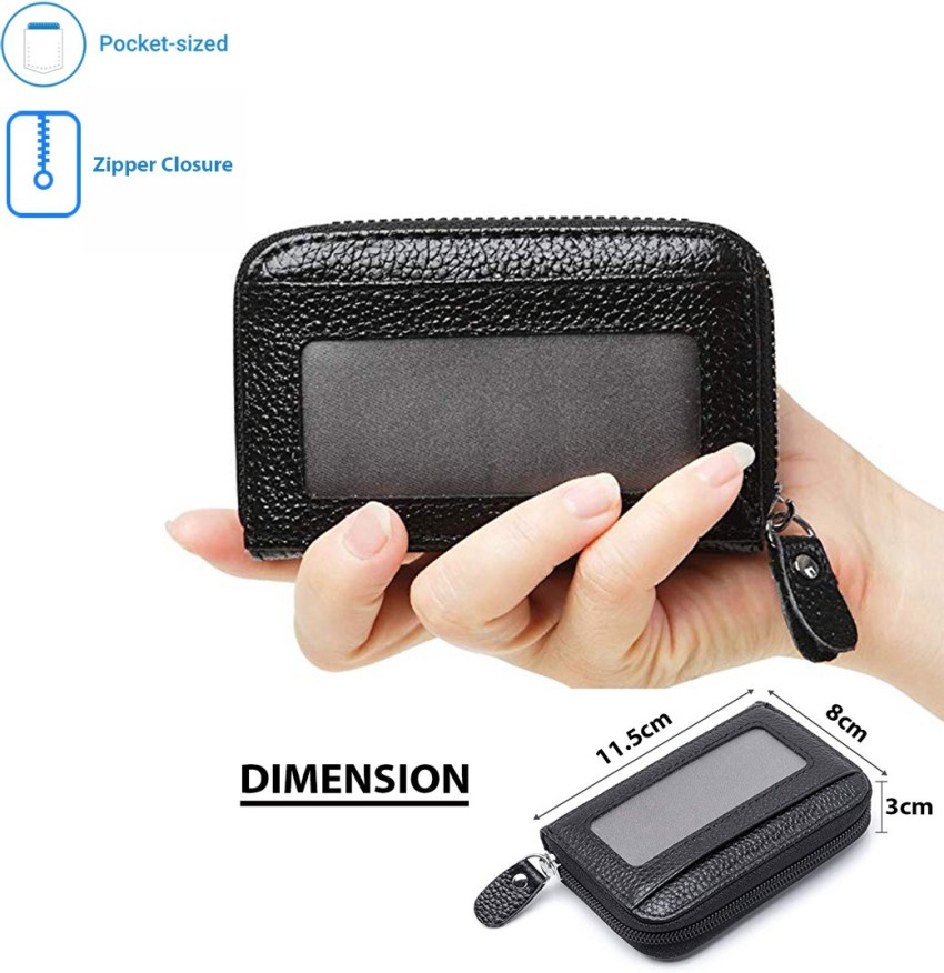 RFID Leather Keyring Card Wallet Black - Buy 2 Get 1 Free