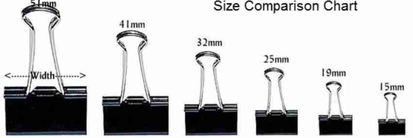 Binder clip size best sale comparison