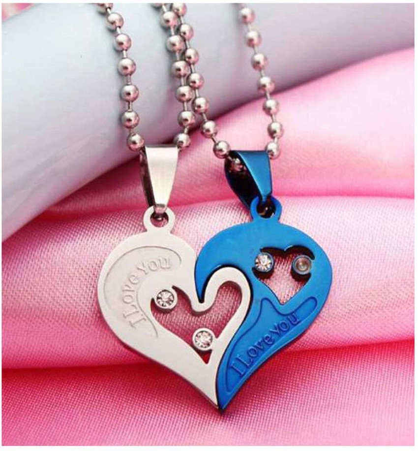 POURNI Pourni His and Hers Lover Couple I Love You Heart Locket