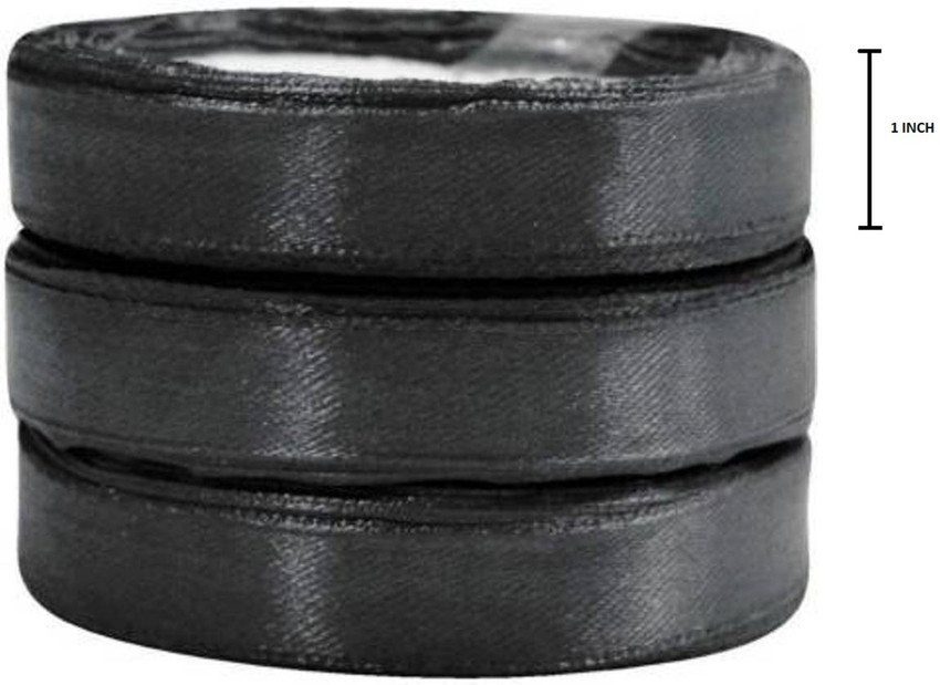 1 inch black satin ribbon on sale