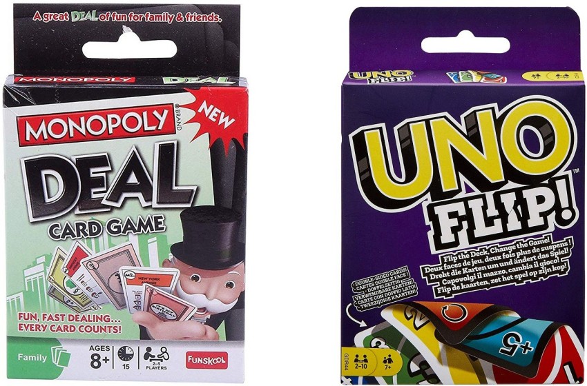  Uno Flip! and Monopoly Deal 2-Pack : Toys & Games