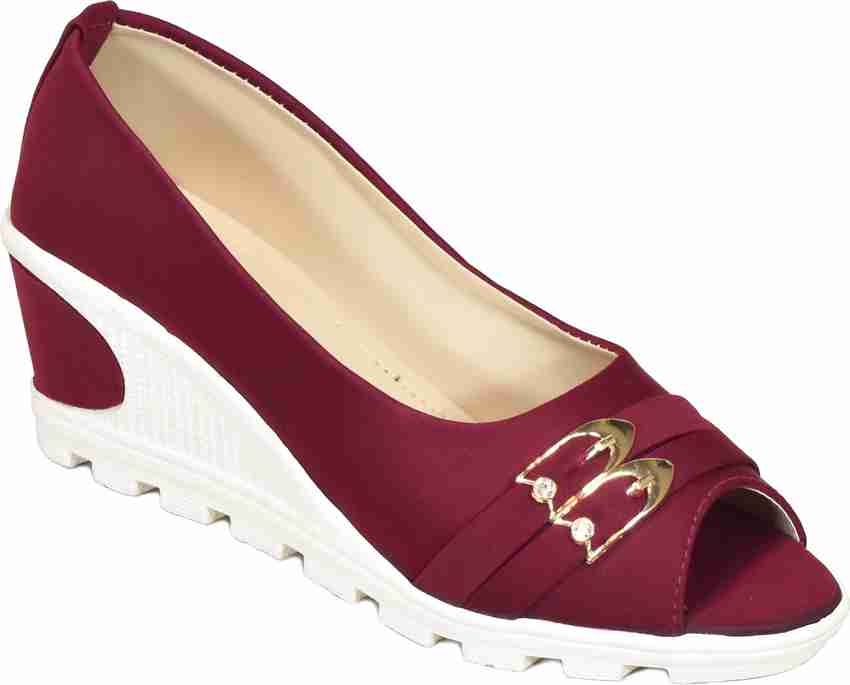 Red wedge heel new arrivals shoes