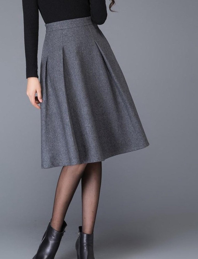 Top 61+ gray a line skirt