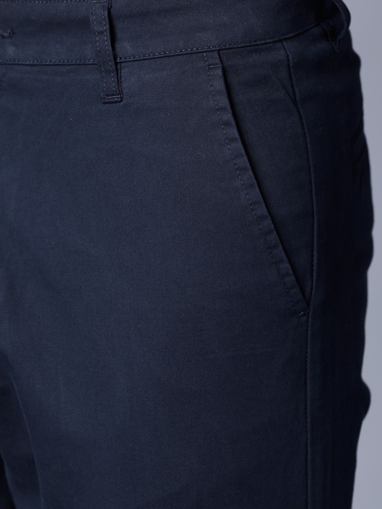 Buy Navy Blue Stretch Formal Pants For Men Online In India