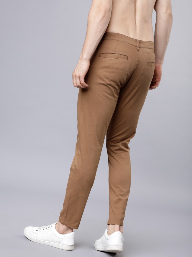 HIGHLANDER Slim Fit Men Brown Trousers - Buy DARK KHAKI HIGHLANDER