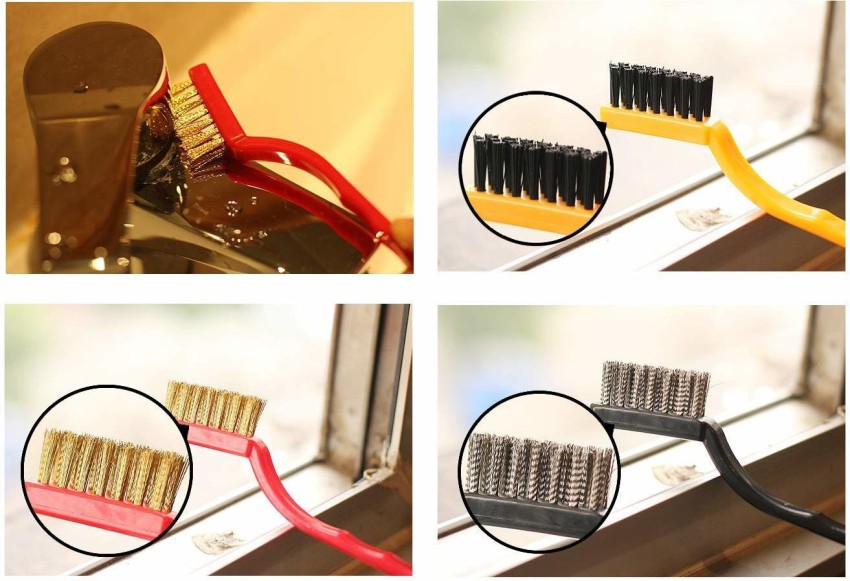 6pcs Small Wire Brushes Set For Cleaning Metal Brushes Brass Wire
