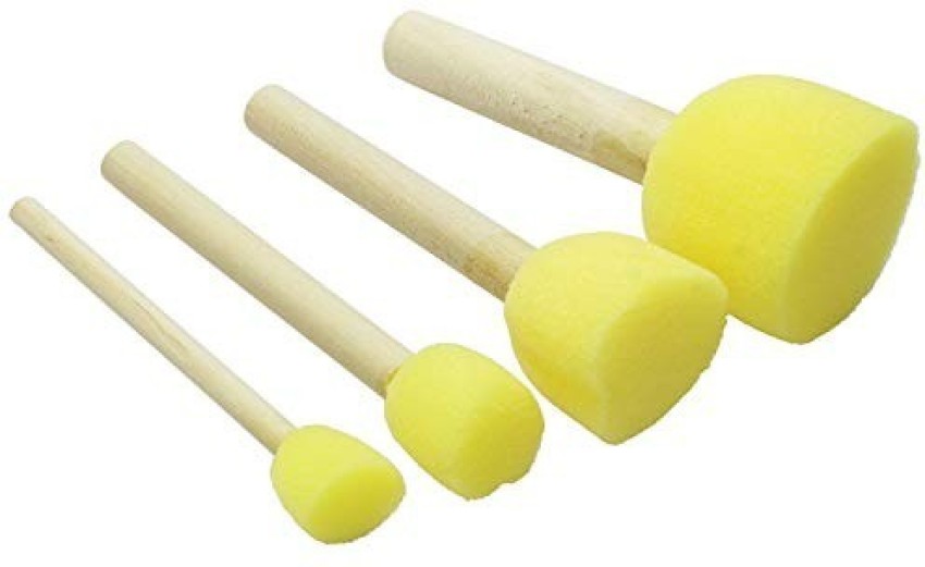 Stencil Sponge Dabber Wooden Handle Foam Brush Furniture Art Crafts 20 Pcs  Set