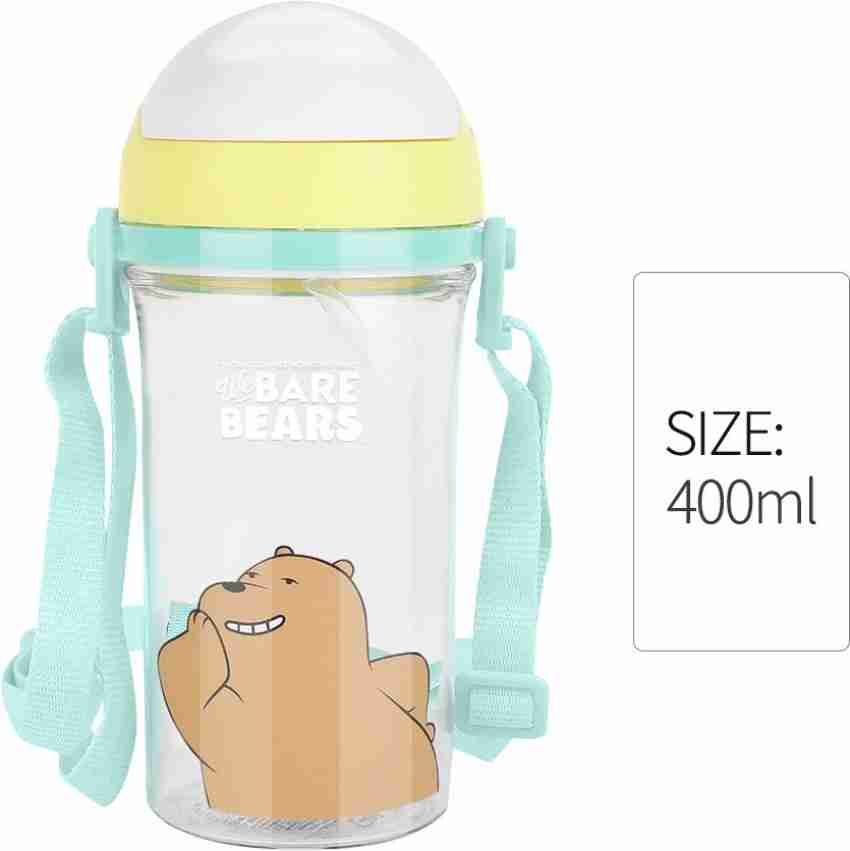 MINISO We Bare Bears- Water Bottle with Straw (Type B) Grizzly Bear