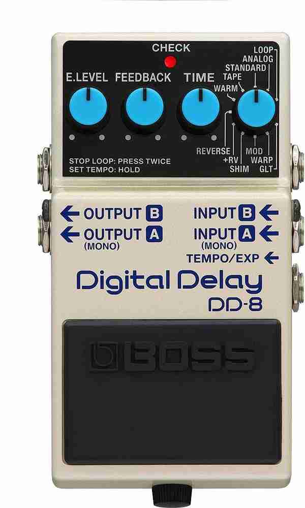 BOSS DD-8 Digital Delay with (Warm, RV (delay+reverb), and GLT  
