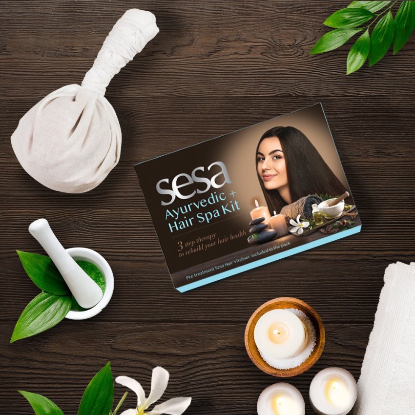 Sesa Ayurvedic Hair Spa Kit for Complete Deep Conditioning  Hair Fall  Control  Hair Growth  Hair Vitaliser  Ayurvedic Shampoo  Hair Masque   Hair Lotion  Suitable for All