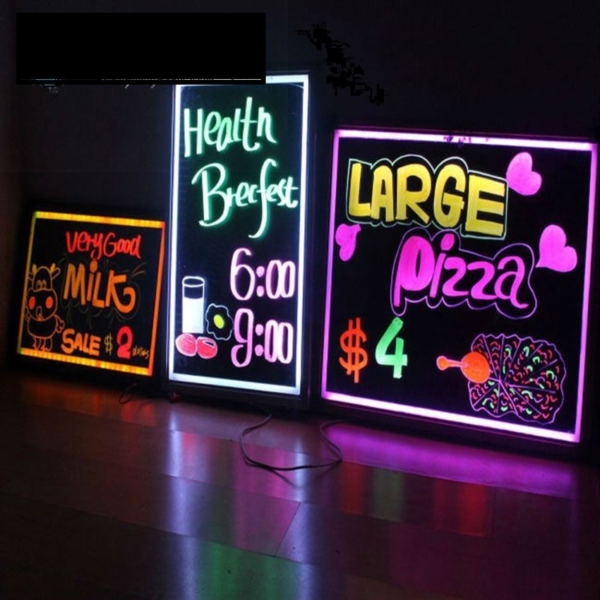Feeling mall LED Writing Message Board Luminated Erasable Neon Effect  Restaurant Menu Sign with 8 Colors Markers, 7 Colors Price in India - Buy  Feeling mall LED Writing Message Board Luminated Erasable