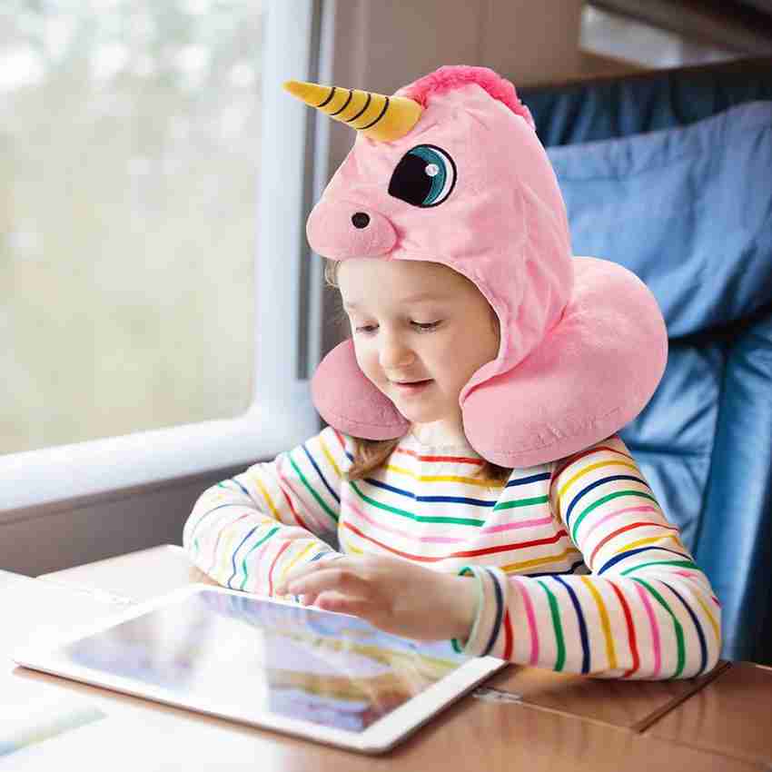 Unicorn neck pillow with hood top