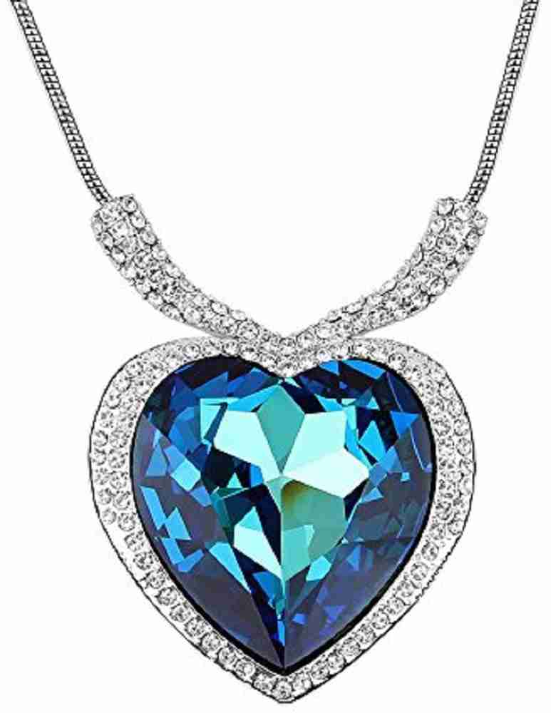 Hot And Bold Swarovski Crystals Diamond Heart of The Ocean Love Titanic Pendant Necklace. Daily Fashion Jewellery. Alloy Necklace Price in India Buy Hot And Bold Swarovski Crystals Diamond Heart of