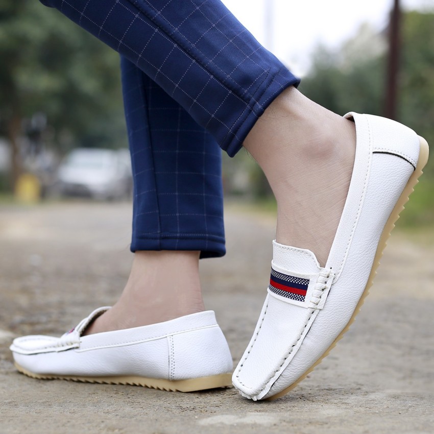 Mens white loafer shoes sale