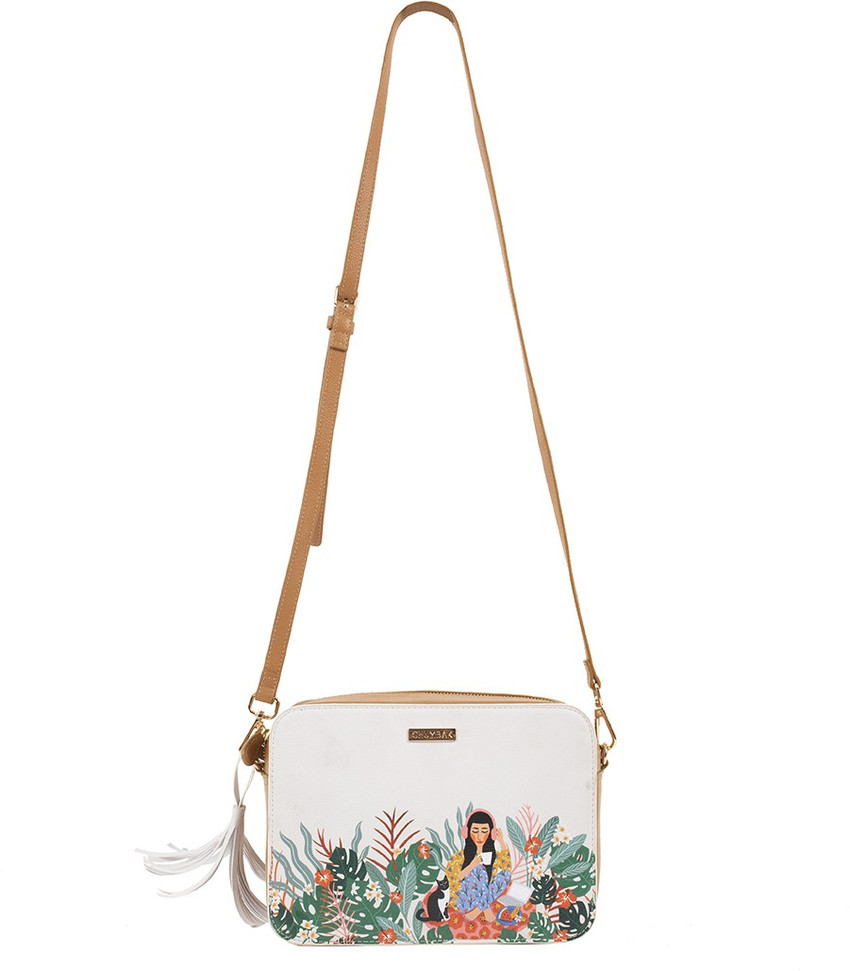 chumbak White Sling Bag Relaxed Afternoon Printed Ivory Sling Bag multicolor Price in India Flipkart