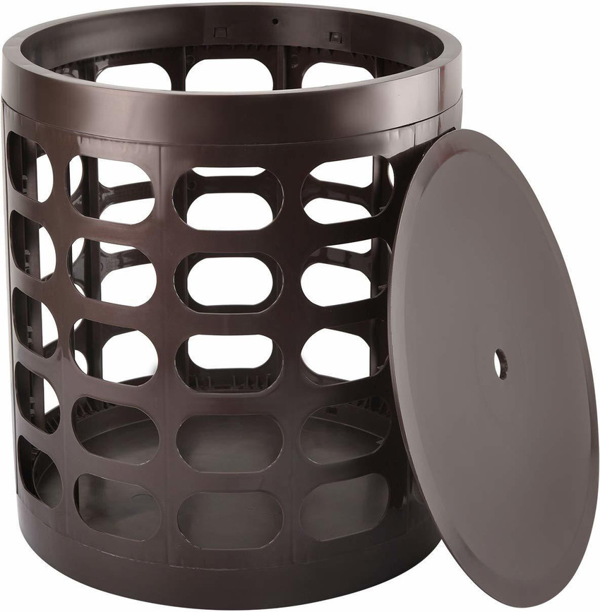 Cello Plastic Multi Storage Stool Brown Living Bedroom Stool