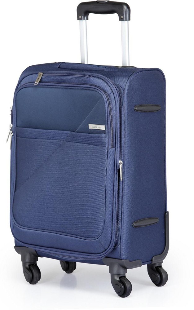 Buy Safari Anti Theft Trolley Bag Set, Small and Medium Size Blue Suitcase,  8 Wheel Softside Polyester Luggage Bags for Travel, 59 cm and 71 cm Cabin Luggage  Trolley for Men and