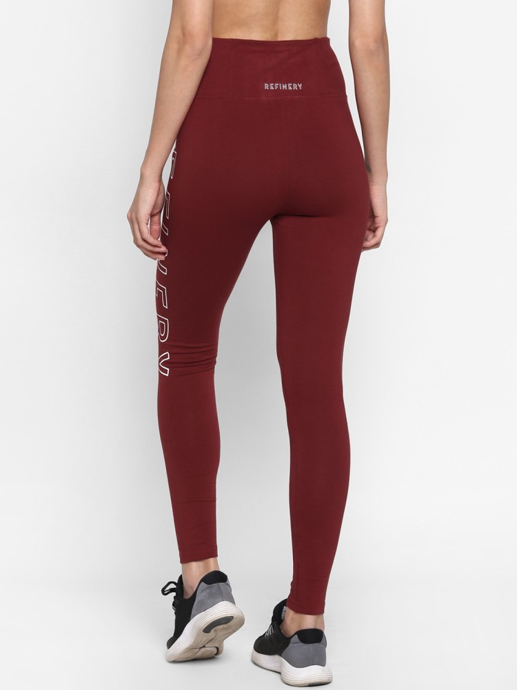 Calvin Klein Women's Printed Logo Leggings Maroon 3XL | Red