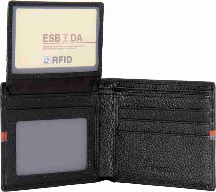 ESBEDA Men Black Artificial Leather Wallet Black Price in India