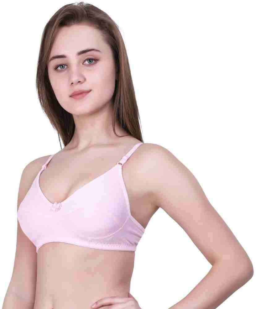 U&C Cotton Non-Padded Bra For Women (Red-36 , Cup Size: B) Women