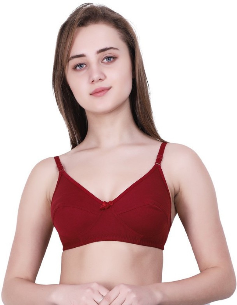 U&C Cotton Non-Padded Bra For Women (Maroon-36 Size) Women Full