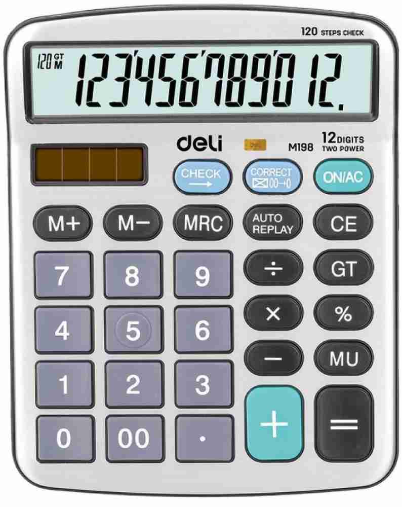 Deli W1589 Modern Compact Calculator Big Size Large Display 12 Digit, 3  Years Warranty