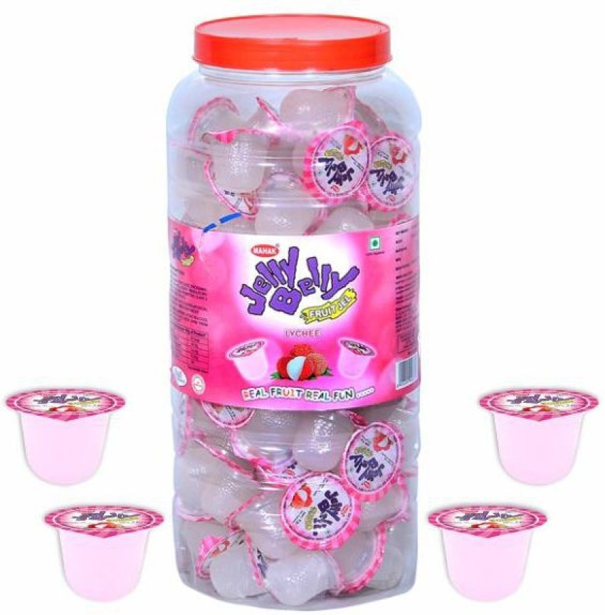 Mahak Fruit Jel Cup | Lychee Jar | Pack of 110 Lychee Jelly Beans