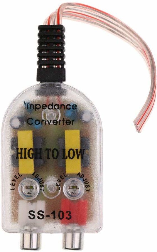 HI TO LOW ADJUSTABLE LINE CONVERTER W/ GAIN CONTROL RCA ADAPTER 2 PACK DEAL