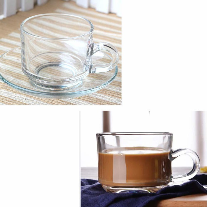 Roma Glass Espresso Cups and Saucers 12-Piece Set