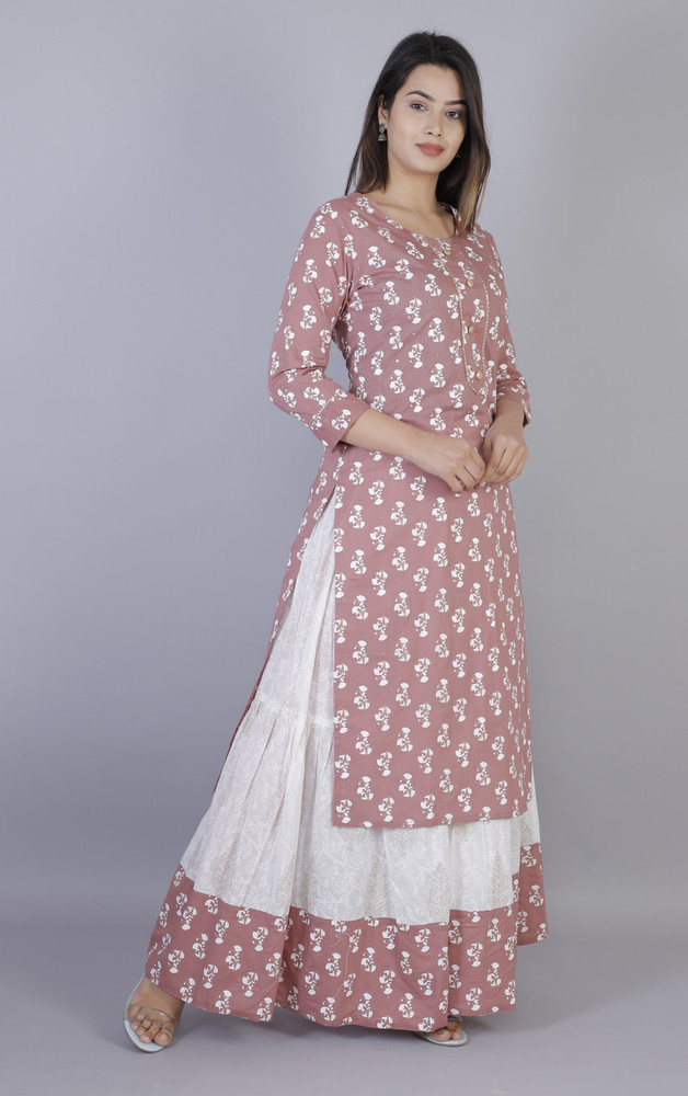 Buy TOP 2 BOTTOM RAYON NAVY BLUE PRINTED KURTA SKIRT SET FOR WOMEN Online  at Best Prices in India  JioMart