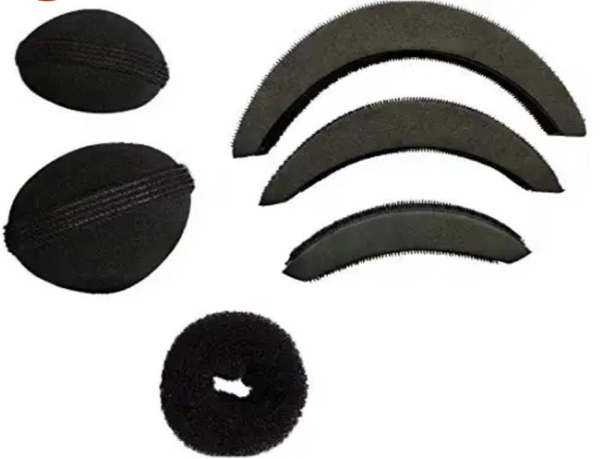 RGW For 3 Pieces Women Sponge Volume Bump Inserts Hair Bases Hair Styling  Tools Black Sponge
