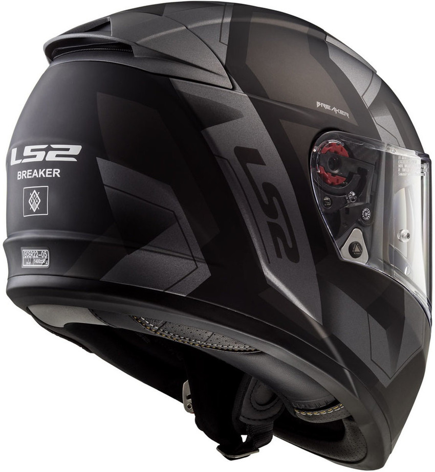 LS2 FF 390 Breaker Physics Black Silver Full Helmet with Dual