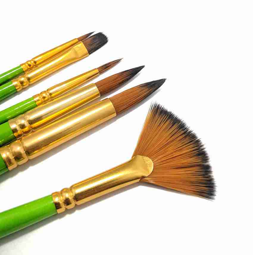 Angular Paint Brushes Set, 6 Pcs Angled Paintbrushes for Acrylic Oil Watercolor Gouache Painting, Premium Nylon Hair Angle Shader Brush for Art