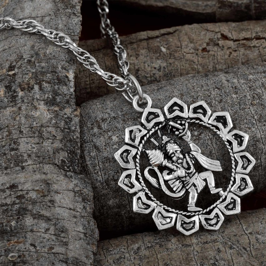 Silver chain with hot sale hanuman pendant