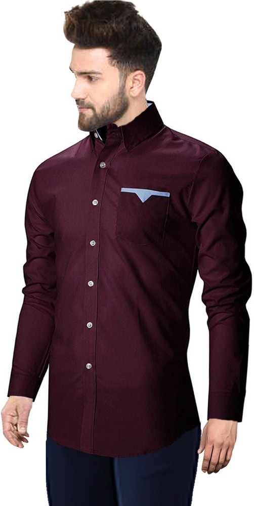 wine colour shirt mens